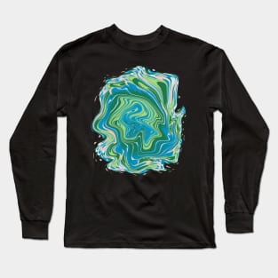 Green marble art Long Sleeve T-Shirt